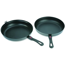 2 Pcs Non-stick Double Fry Pan Set with Removable Handle