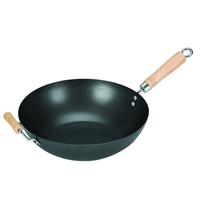 Non-stick Chinese Wok with Wooden Handle and Help Handle