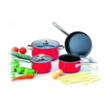 7 Pcs Non-stick Deluxe Cookware Set with Stainless Steel Handles