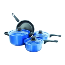 7 Pcs Non-stick Pasta Pot Set with Lockable Metal Lids