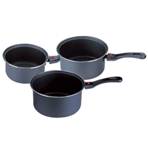 3 Pcs Non-stick Sauce Pan Set with Removable Handle