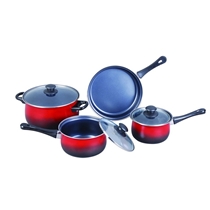7 Pcs Non-stick Cookware Set Red Shadow Color