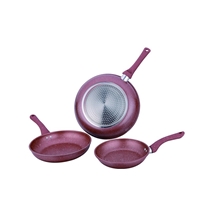 Forged Die-cast Marble Coating Fry Pan TPR Handle Induction Bottom