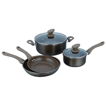 6 Pcs Forged Die-cast Marble Coating Cookware Set TPR Handle