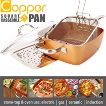 Deep square fry pan set
